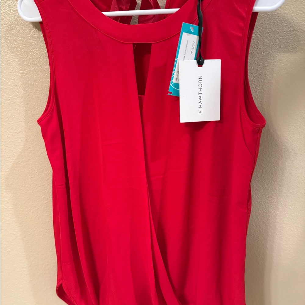 41 Hawthorn Bold Red Sleeveless Blouse